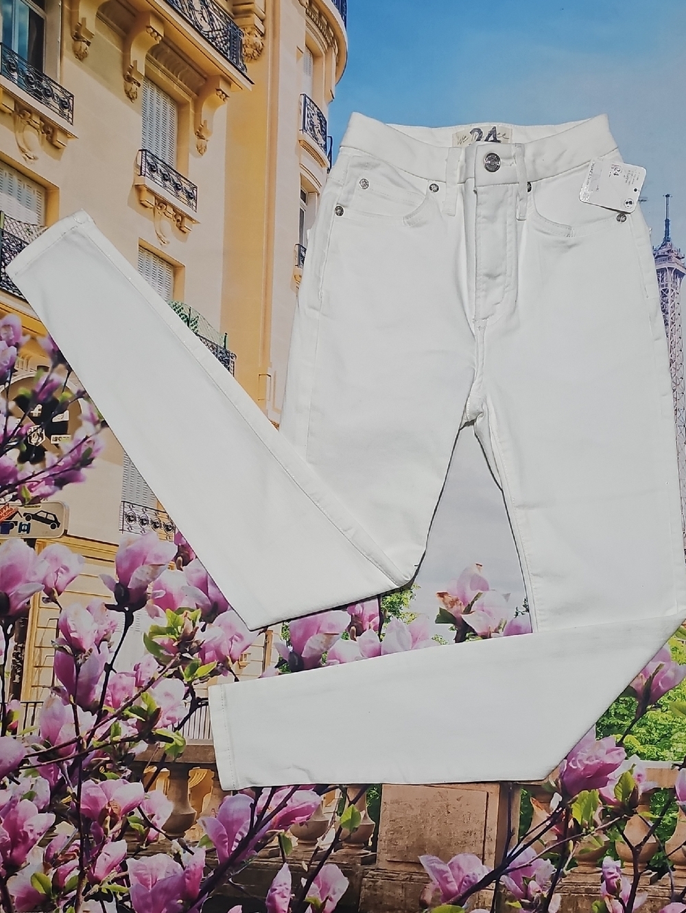 Free People Skinny Jeans Lily White Size 24 NWT